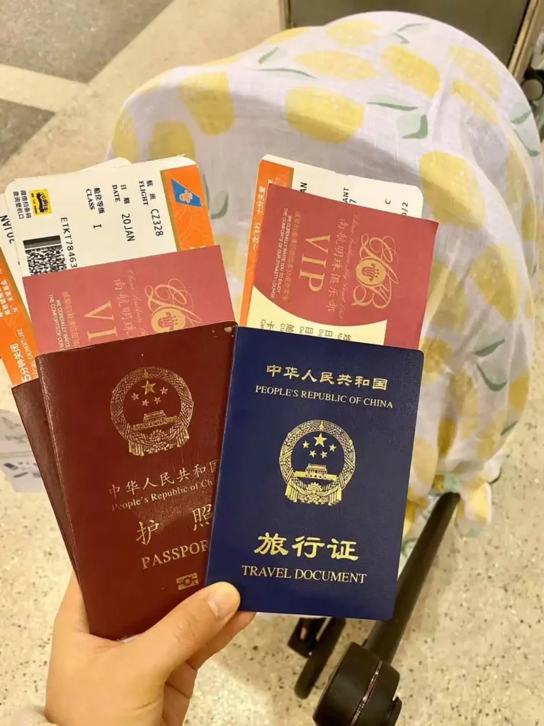 Travel and identification documents prepared for a surrogacy journey