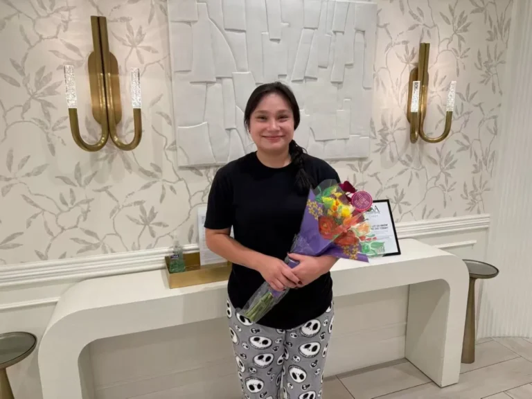 Experienced surrogate celebrating another successful journey milestone